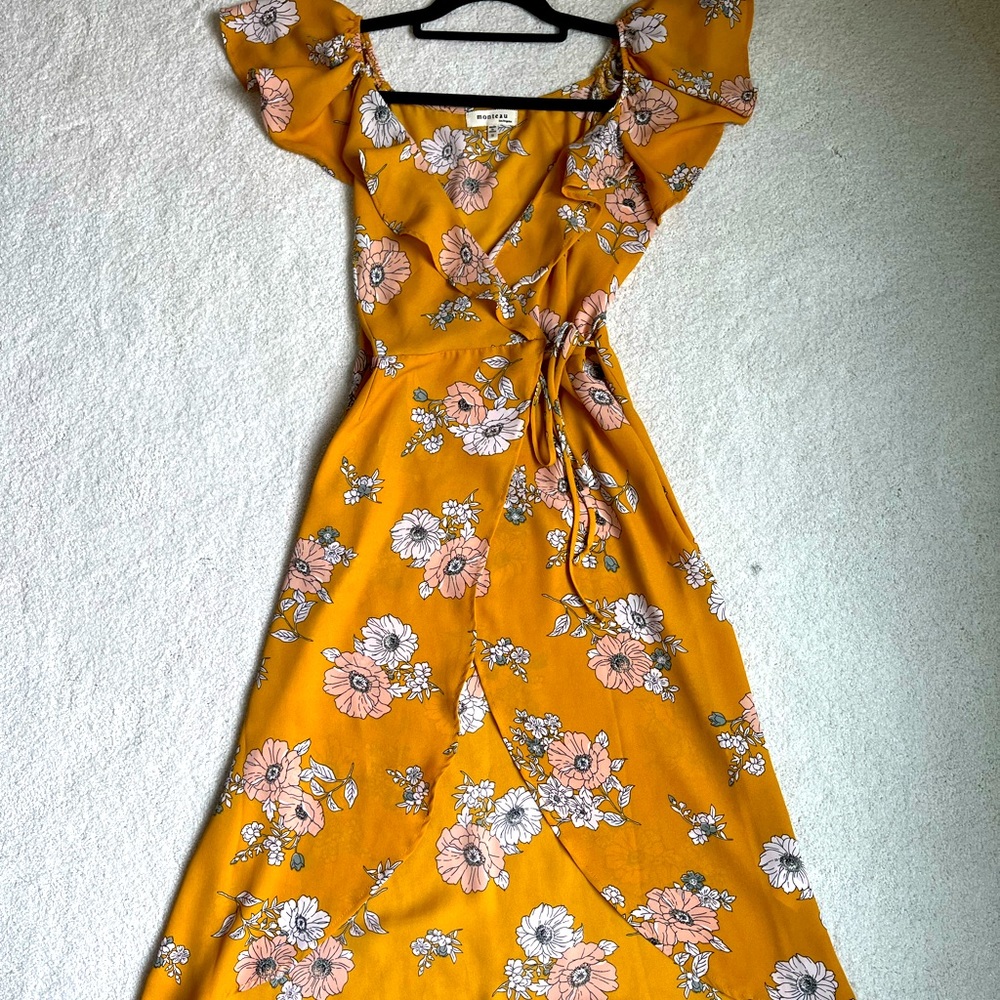 Yellow, floral summer dress